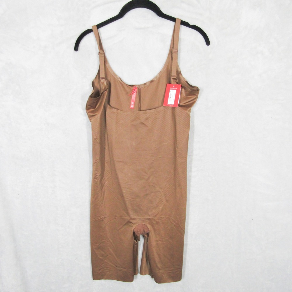SPANK Open Bust Mid-Thigh Bodysuit Chestnut Brown 10235R Size 1X NEW